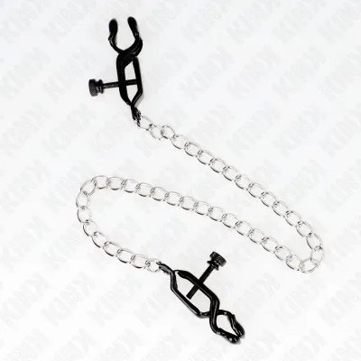 Flat chain nipple clamps silver 30cm – Kink