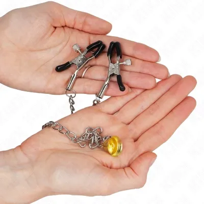 Chain Nipple Clamps with Horn Pendant 30cm – Kink