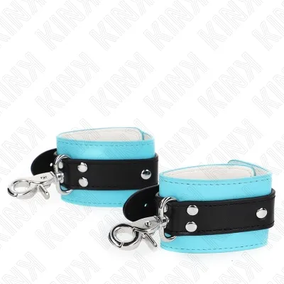 Premium Lockable Wrist Cuffs Black / Blue – Kink