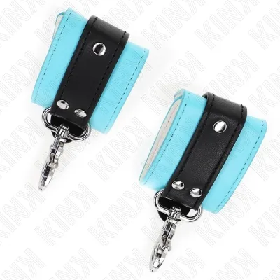 Premium Lockable Wrist Cuffs Black / Blue – Kink