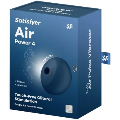 Air Power 4 Stimulator & Vibrator 12 Modes Blue | Satisfyer