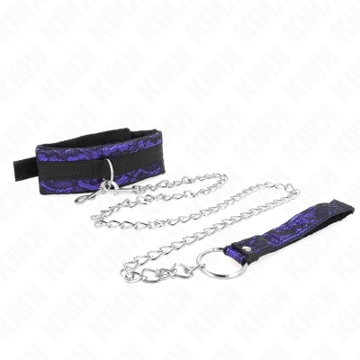 KINK - KURZE HALSKETTE AUS SAMTSPITZE MIT GÃRTEL 105 CM MIT NYLONBESATZ 44 X 5,5 CM