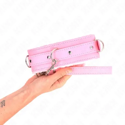 Halsband Mit Leine 65cm Mit Einschränkungen Rosa – Kink