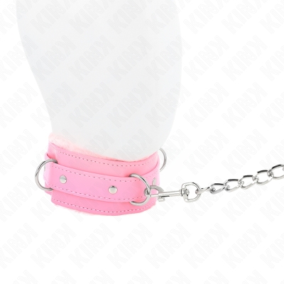 KINK - HALSBAND MIT LEINE 65 CM MIT EINSCHRÃNKUNGEN ROSA 36-42 CM X 5,5 CM