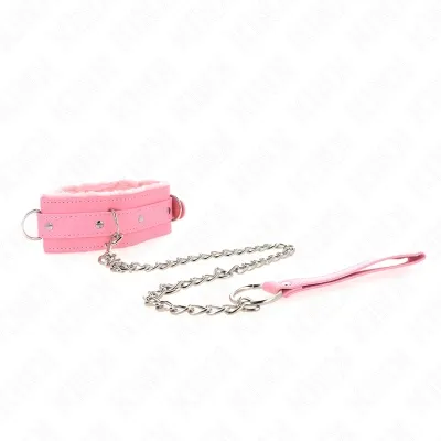 Halsband Mit Leine 65cm Mit Einschränkungen Rosa – Kink