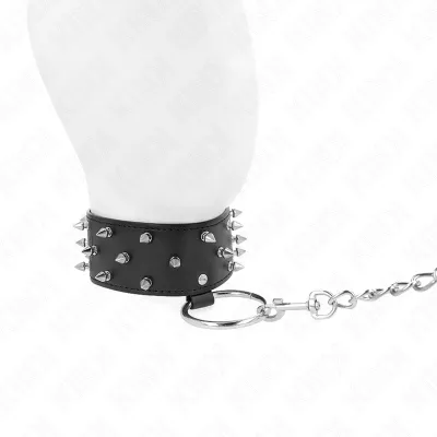 Necklace with leash 65cm with silver studs Model 5 – Kink