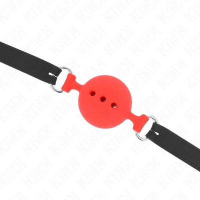 KINK - VOLLSILIKON-KLAPPEN 55 x 2 CM MIT 5 CM KUGEL GRÃSSE L ROT VERSTELLBAR 35-51 CM