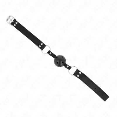 Atmungsaktiver Ball 4cm Knebel Mit Doppelniet Schwarz – Kink