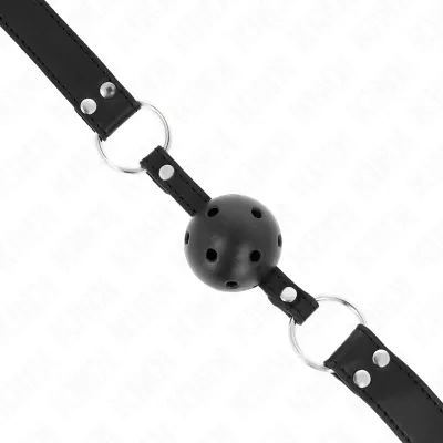 Atmungsaktiver Ball 4cm Knebel Mit Doppelniet Schwarz – Kink