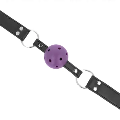 Breathable Ball Gag 4cm With Double Rivet Purple – Kink
