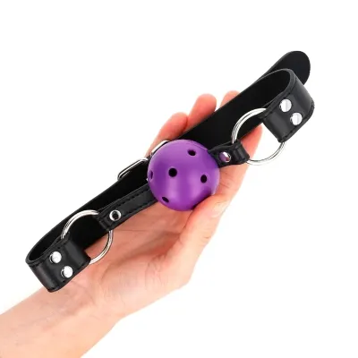 Breathable Ball Gag 4cm With Double Rivet Purple – Kink