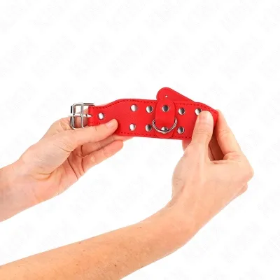 Bracelets with Double Row of Adjustable Rivets Red – Kink