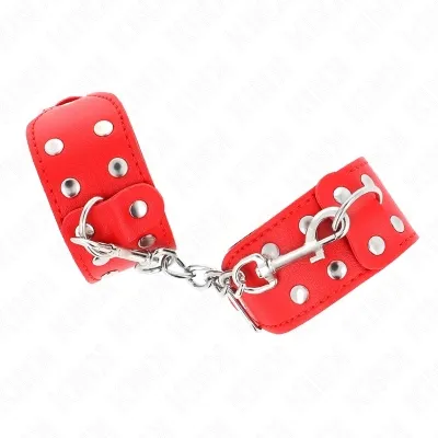 Bracelets with Double Row of Adjustable Rivets Red – Kink