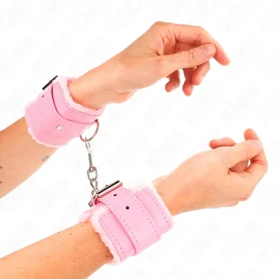 Handgelenkfesseln Rosa Mit Rosa Leine – Kink