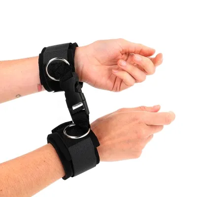 Neopren Handgelenkfesseln Mit Klettverschluss Schwarz – Kink