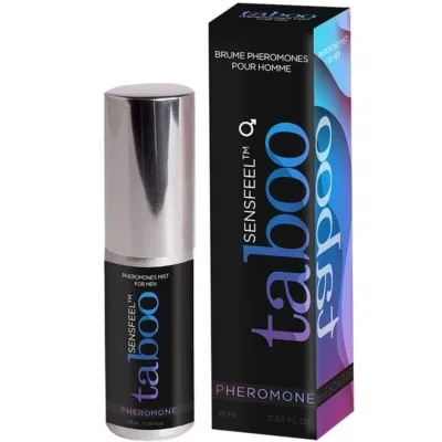Perfume bottle and packaging of "Taboo Sensfeel Pheromone Mist" for men, 15 ml.