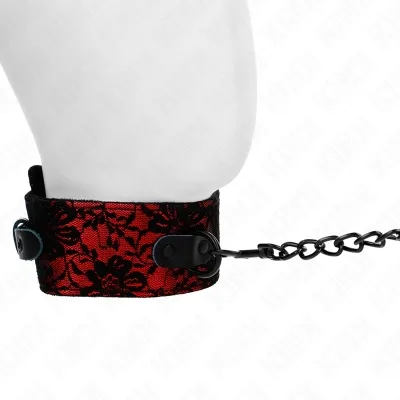 Lace necklace with leash and genuine leather belt, 105cm / 44 x 5.5cm – Kink