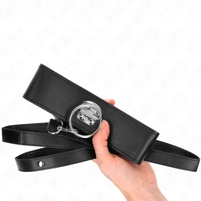 Studded leash 116cm collar with faux leather strap 50 x 5cm – Kink
