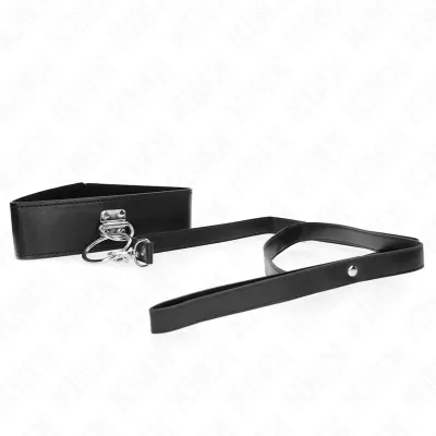 Studded leash 116cm collar with faux leather strap 50 x 5cm – Kink