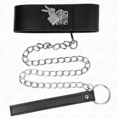 Halskette Mit Leine 65cm Mit Breitem Schwarzen Riemen – Kink