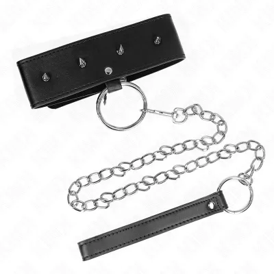 Necklace 65cm with leash and silver studs, model 2 – Kink