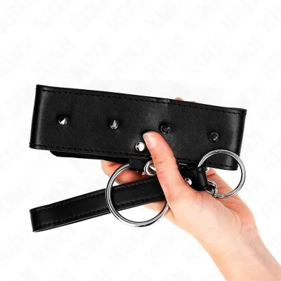 Necklace 65cm with leash and silver studs, model 2 – Kink