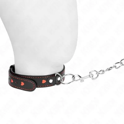 Necklace with leash 65cm, heart details 52.5 x 2.5cm – Kink