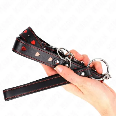 Necklace with leash 65cm, heart details 52.5 x 2.5cm – Kink