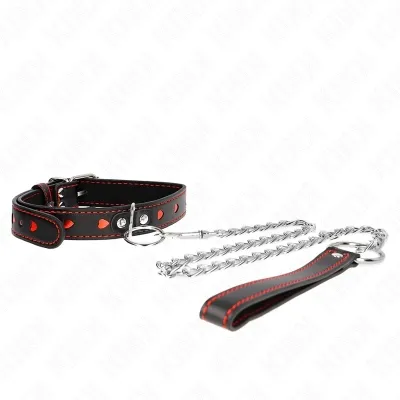 Necklace with leash 65cm, heart details 52.5 x 2.5cm – Kink