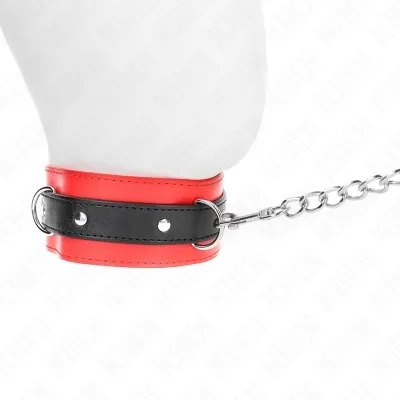 Collar with leash 65cm with strap Red 54 x 4.5cm – Kink