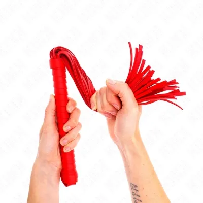 Peitsche Mit Rotem Strukturiertem Griff 48.5cm – Kink