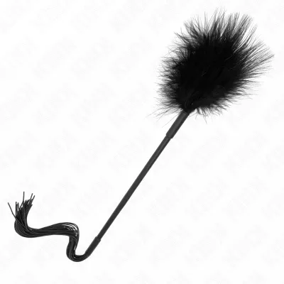Silicone whip with feathers for tickling, 47cm – Kink