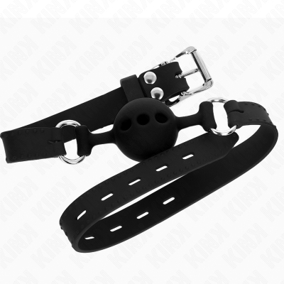 KINK - VOLLSILIKON-KLAPPEN 55 x 2 CM MIT 4 CM KUGEL GRÃSSE S SCHWARZ VERSTELLBAR 35-51 CM