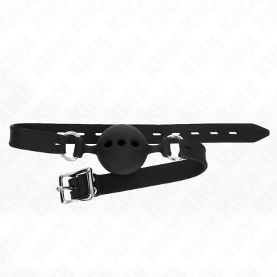 KINK - VOLLSILIKON-KLAPPEN 55 x 2 CM MIT 5 CM KUGEL GRÃSSE L SCHWARZ VERSTELLBAR 35-51 CM