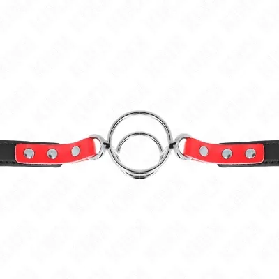 Gag with multiple O-rings 4 / 4.8cm Red 38 x 56cm – Kink
