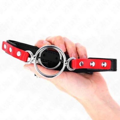 Gag with multiple O-rings 4 / 4.8cm Red 38 x 56cm – Kink