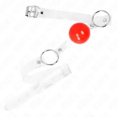 Red Transparent PVC Ball 4cm Adjustable Gag – Kink