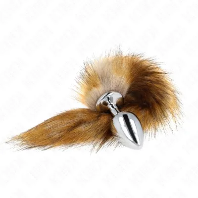 Anal Plug Size L 10 x 4 cm with Plastic Tail Brown – Kink