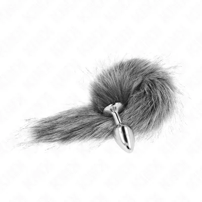 Anal Plug Size S 7 x 3cm With Plastic Tail Grey – Kink