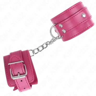 3 D-Ring Wrist Cuffs, Adjustable, Pink – Kink