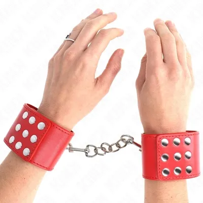 Handgelenkfesseln Mit Druckverschluss Rot – Kink