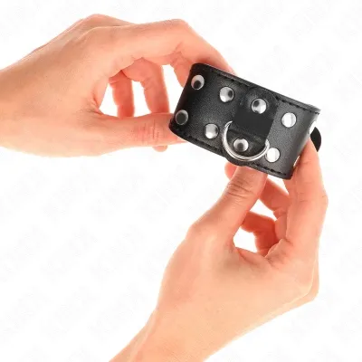 Bracelets with Double Row of Adjustable Rivets Black – Kink