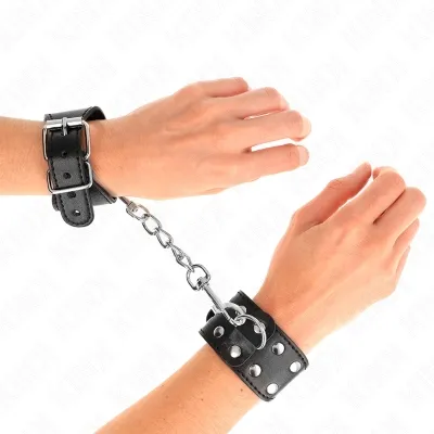 Bracelets with Double Row of Adjustable Rivets Black – Kink