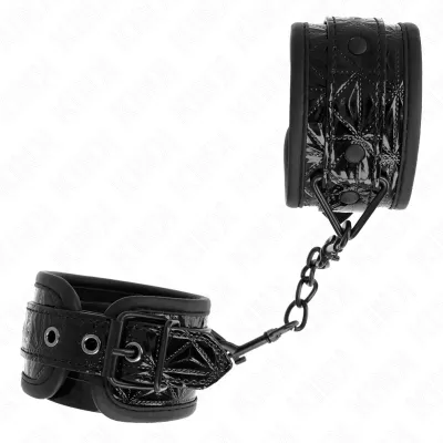 Handgelenkfesseln Mit Rautenmuster Schwarz – Kink