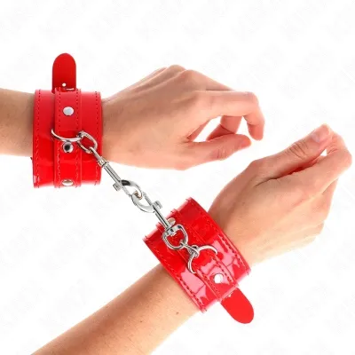 GlãNzende Handmanschetten Rot Verstellbar 23-33cm – Kink