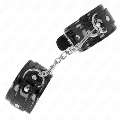 Shiny neoprene hand cuffs – Kink