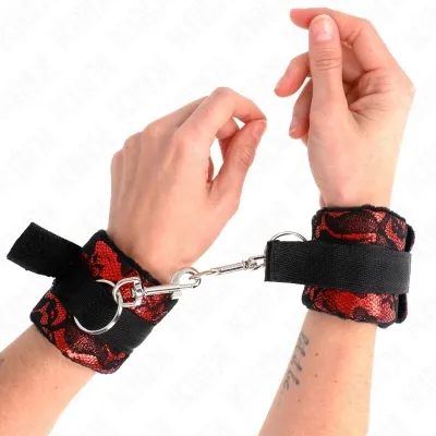 Scandal Wrist Cuffs Red-Black – Kink