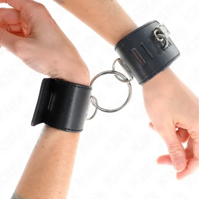 Handgelenkfesseln Mit Ring Und Schloss Schwarz – Kink