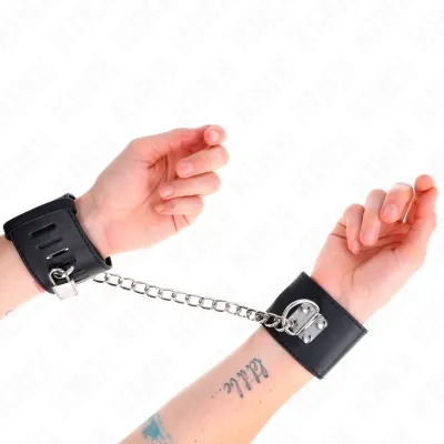 Handgelenkfesseln Mit Kette 30cm Und Schloss Schwarz – Kink