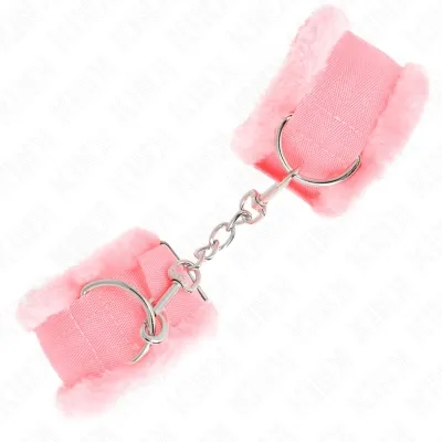 Pink fur-lined wrist cuffs – Kink